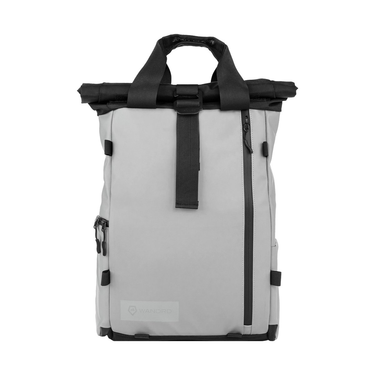 WANDRD PRVKE Lite 11-Liter DisNet Grey - Frontansicht des hellgrauen Roll-Top Rucksacks