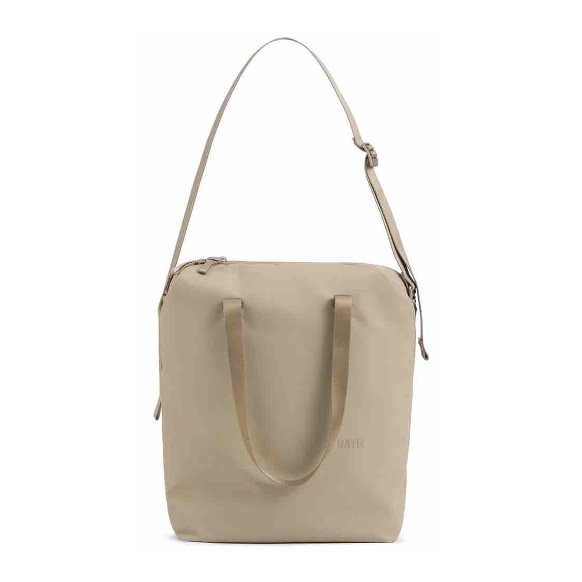 Urth  Arkose Tote Bag (Beige) - Frontansicht: Beige Tasche mit Schultergurt und Tragegriffen.