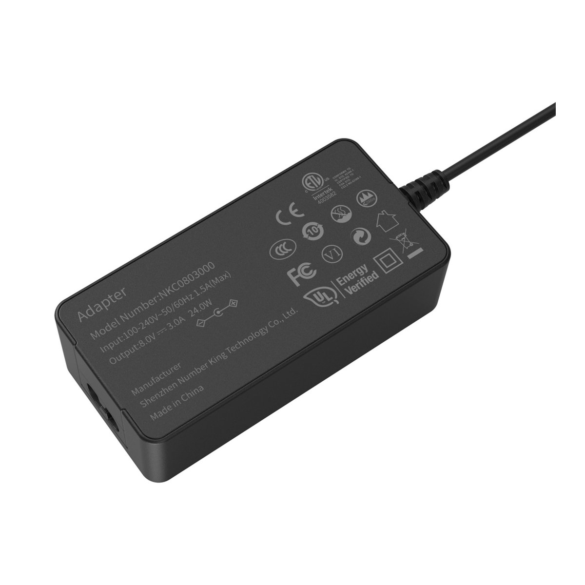SmallRig 4269B NP-FZ100 Dummy-Batterie mit Netzadapter (EU-Standard) - Detailansicht Netzteil mit Beschriftung und Zertifizierungen
