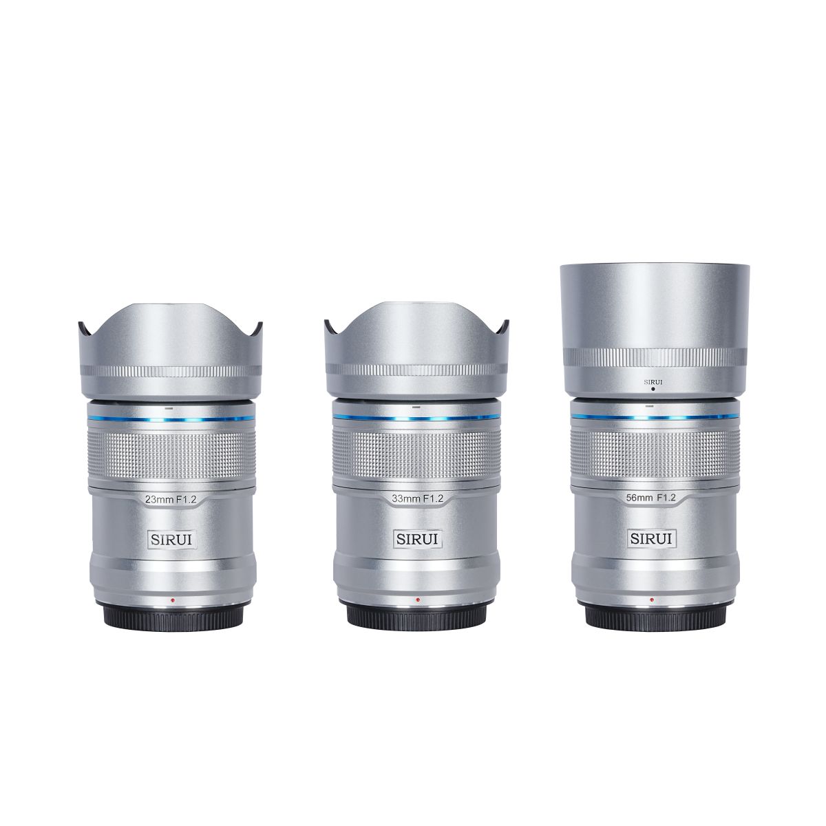 Sirui 23 mm + 33 mm + 56 mm 1:1,2 Sniper AF Kit Sony E-Mount Silber Metall