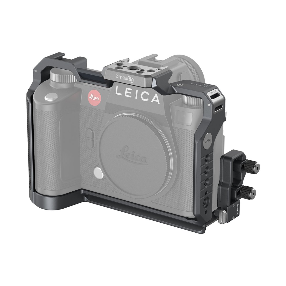 SmallRig 4510 Cage Kit for Leica SL3 - SmallRig Cage montiert an Leica Kamera, 3/4 Vorderansicht