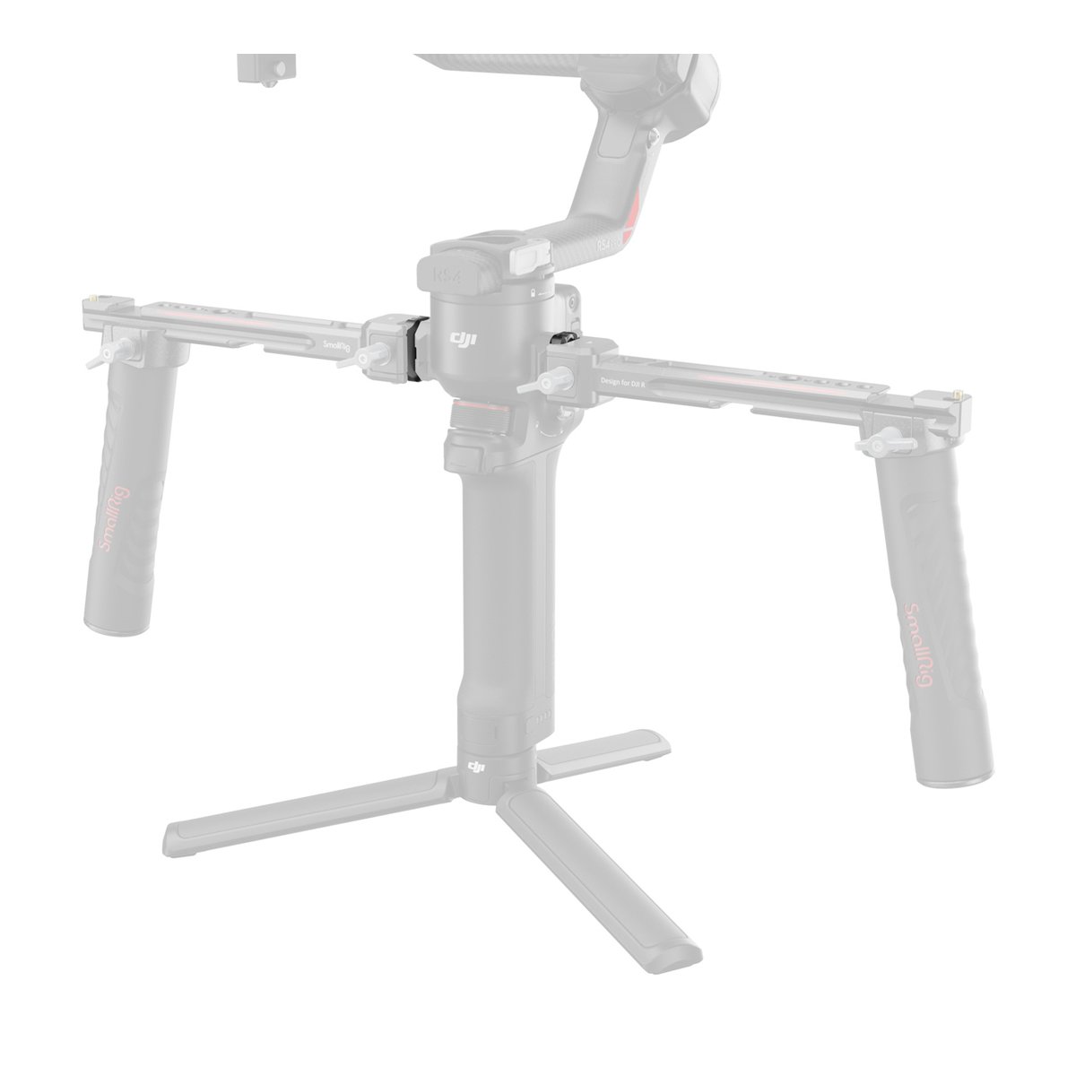 SmallRig 4640 HawkLock H21 QR mini NATO Rail für DJI Stabilizers - Anwendungsbeispiel: SmallRig Doppelhandgriff am Gimbal