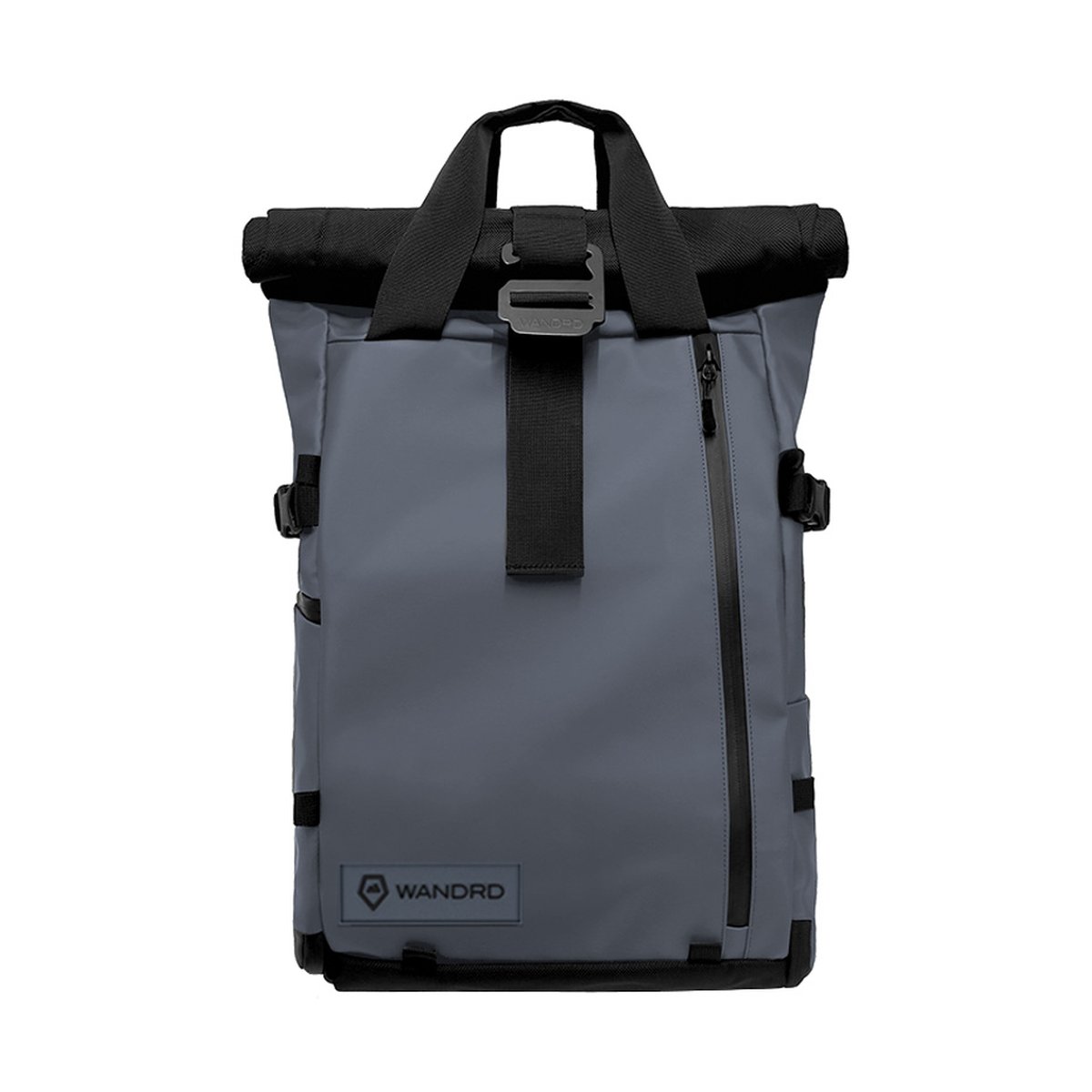 WANDRD PRVKE 21-Liter Blue V3 - Frontansicht grauer Rolltop-Rucksack