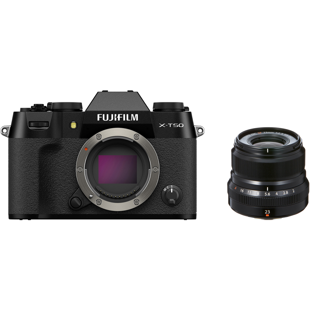 Fujifilm X-T50 Schwarz + Fujifilm 23 mm 1:2,0 XF R WR