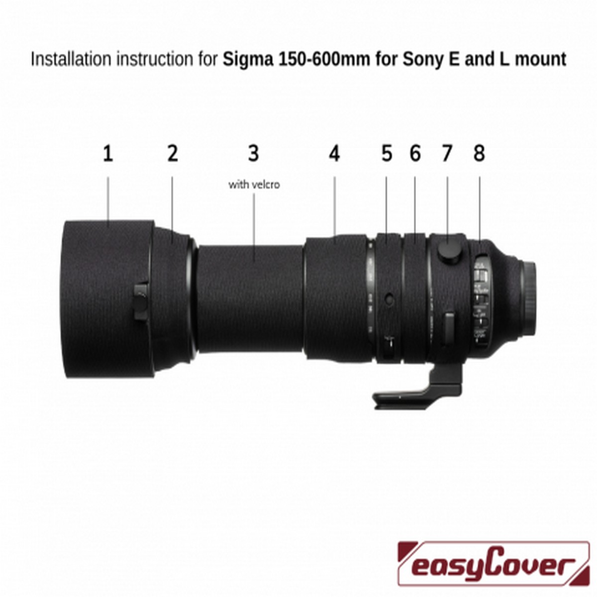 Easycover Lens Oak Objektivschutz für Sigma 150-600 mm 1:5-6.3 DG DN OS Sports (Sony E) Schwarz