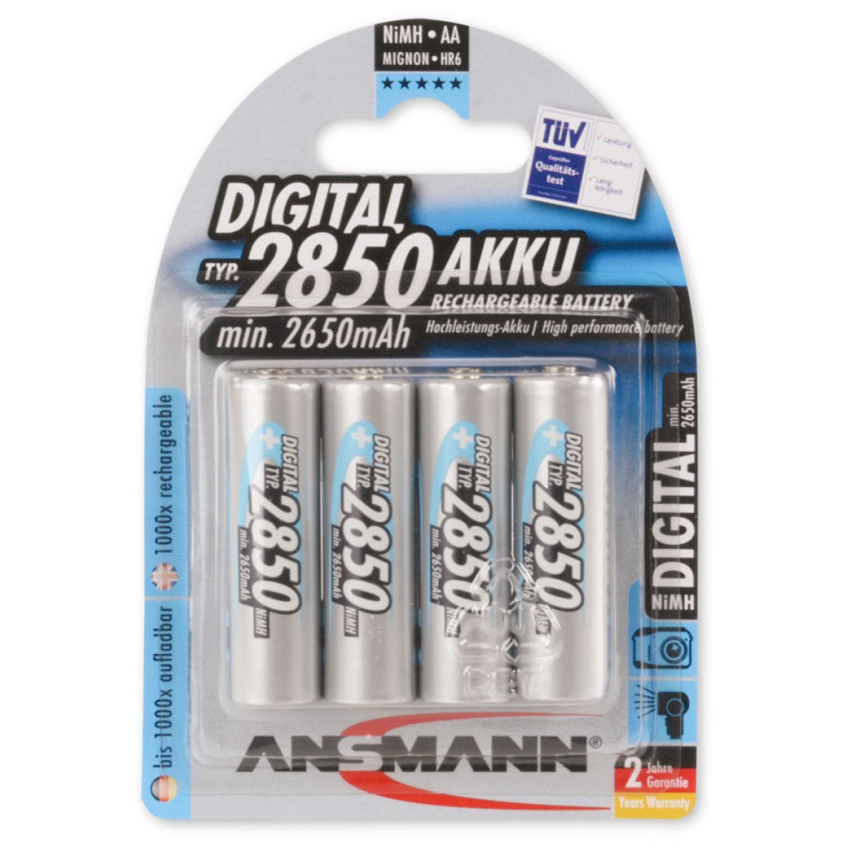 Ansmann NiMH Akku Mignon AA Typ 2850mAh 4er Ansmann NiMH Akku Mignon AA Typ 2850mAh 4er