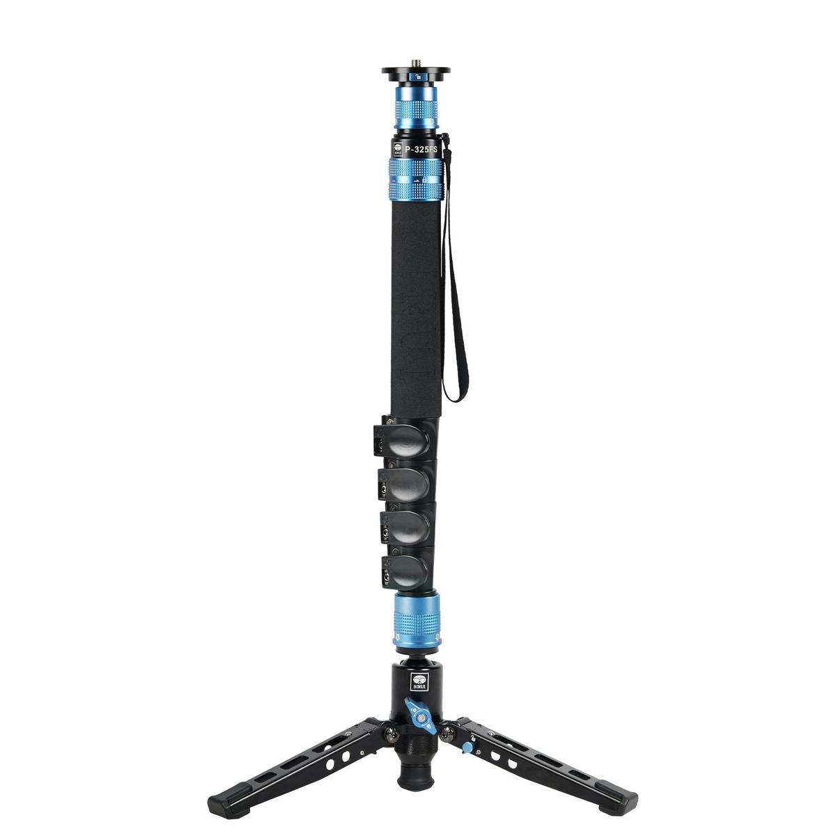SIRUI P-325FS Carbon Einbeinstativ 149,5 cm mit Standspinne + Videoneiger VH-10 