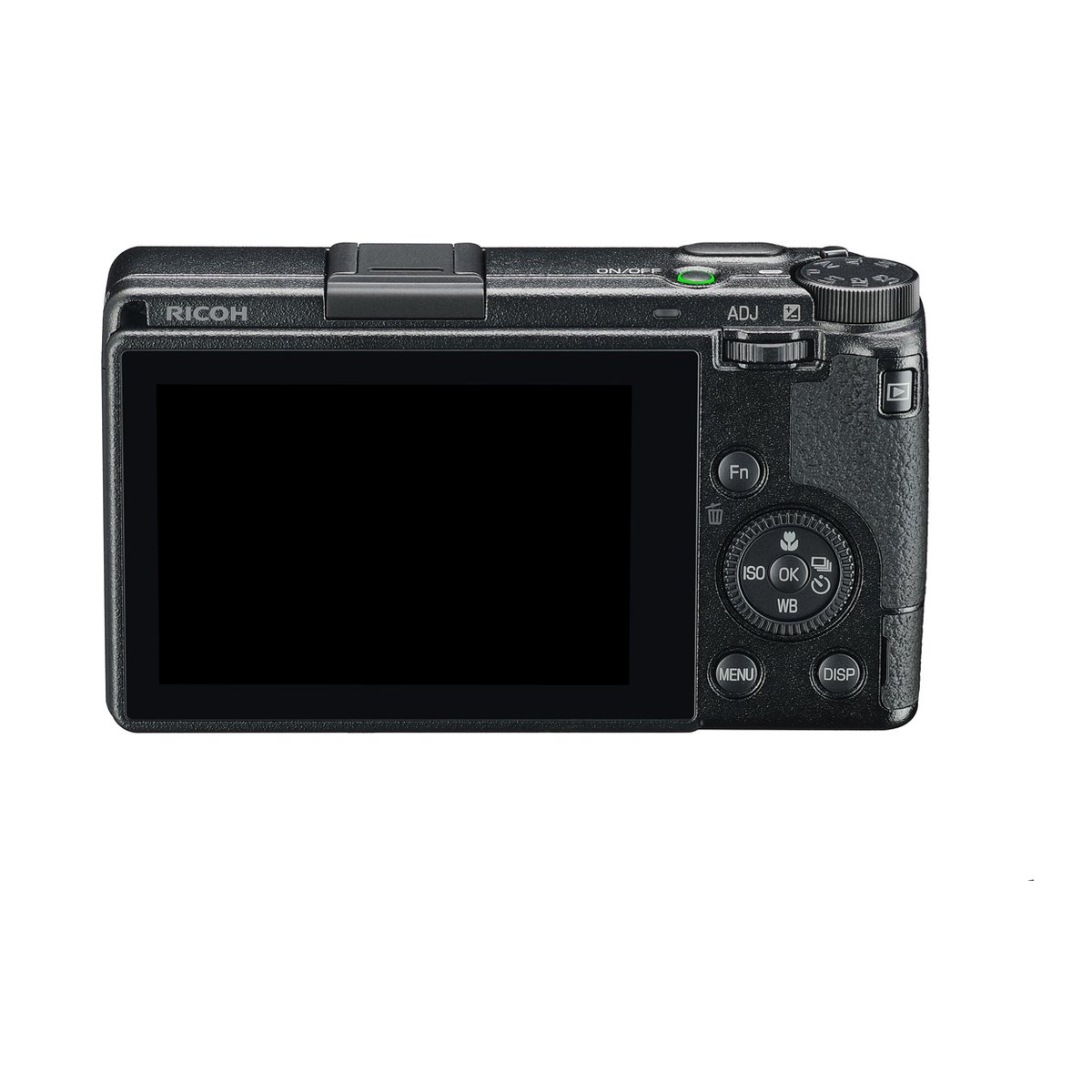 Ricoh GR III schwarz Kompaktkamera - Rückansicht der Kamera mit Display und Bedienelementen
