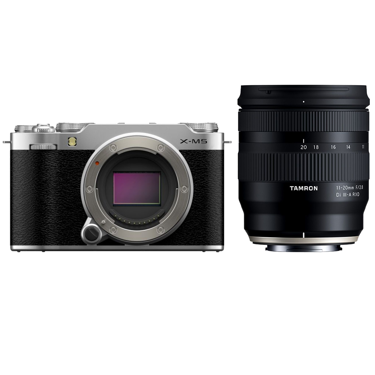 Fujifilm X-M5 Silber + Tamron 11-20 mm 1:2,8 Di III-A RXD Fuji X