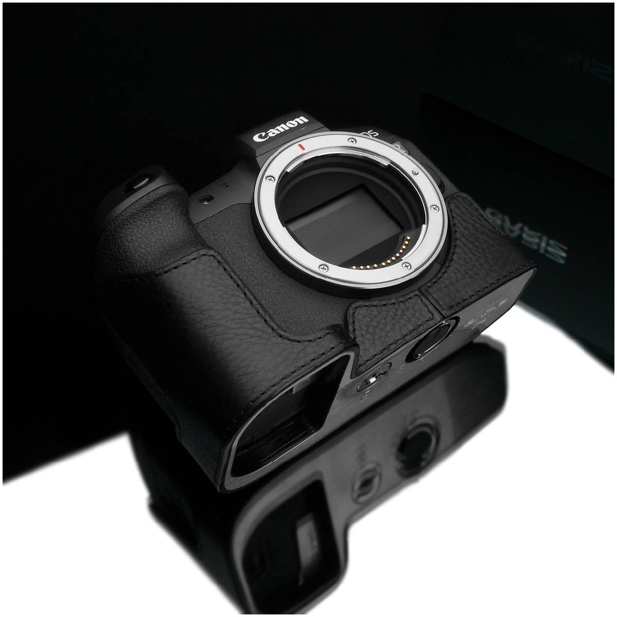 Gariz Leder Halbtasche für Canon EOS R Schwarz