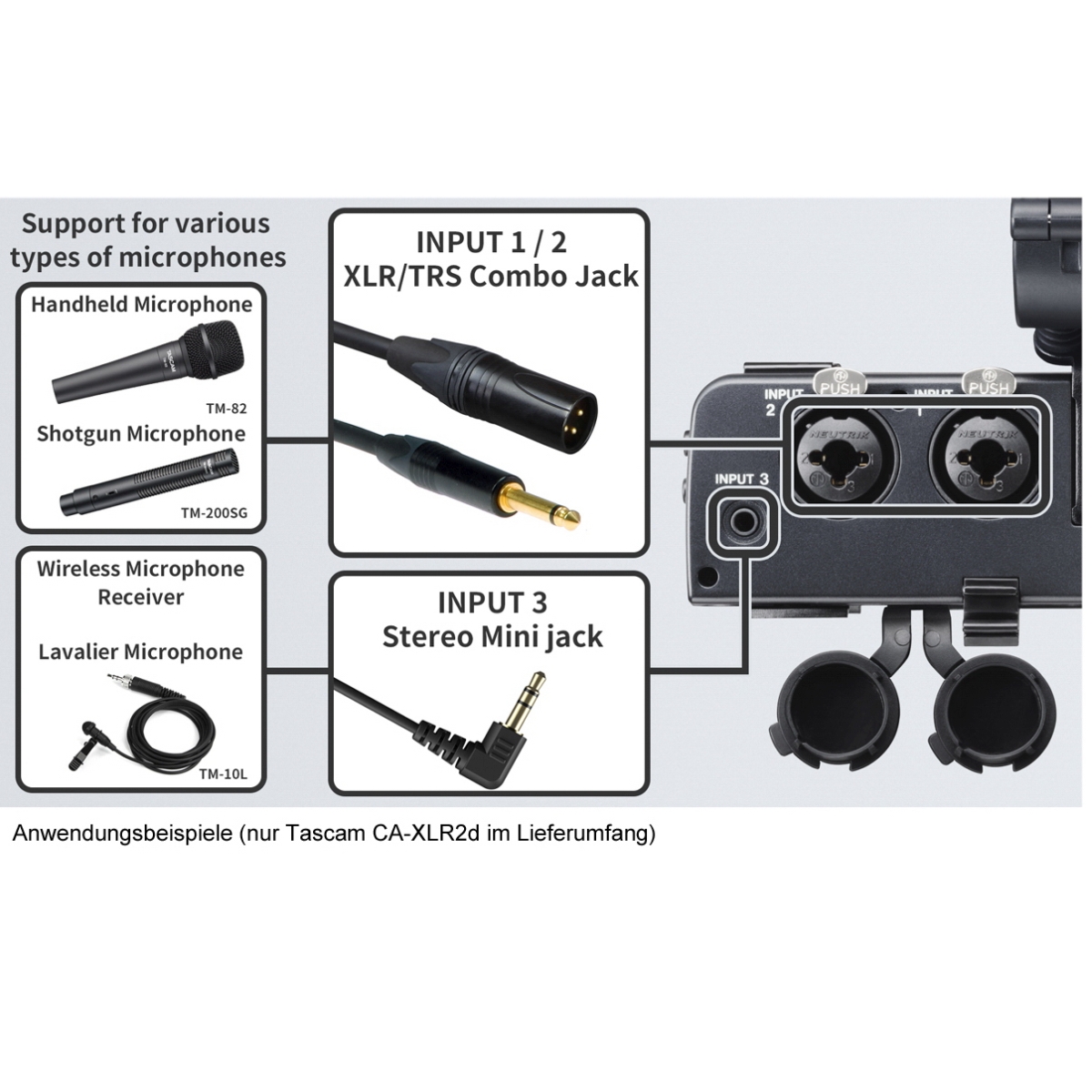 Tascam CA-XLR 2 D Fuji Mikrofonadapter