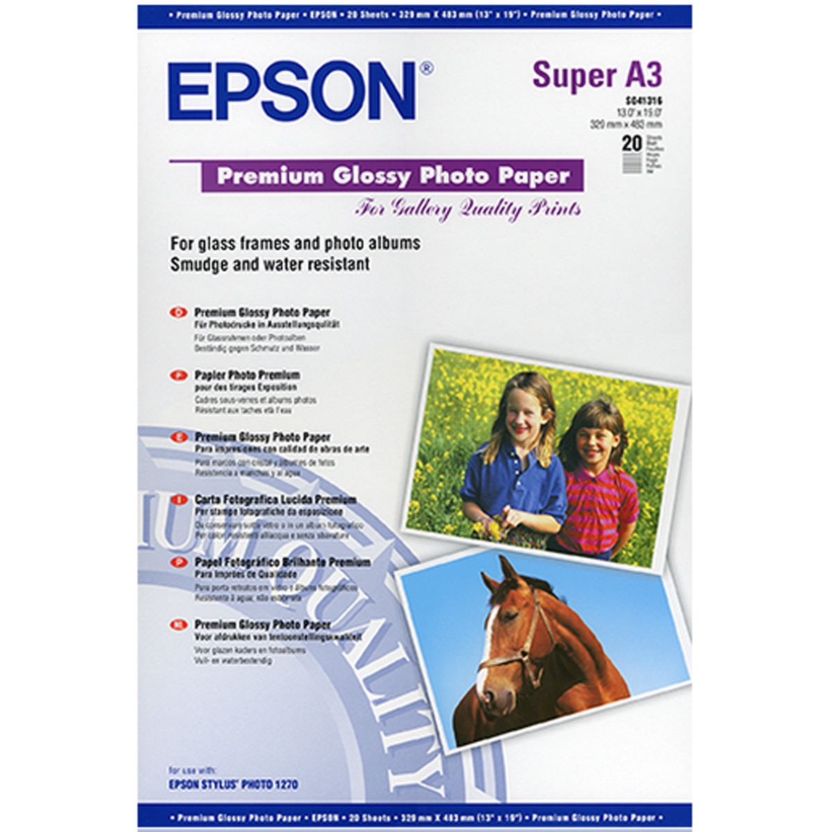 Epson Premium glossy Photo Paper A3+ 250g/m² 20 Blatt