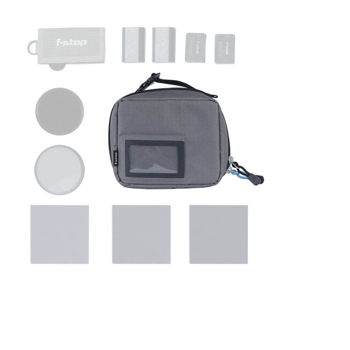 F-Stop Filter Case (Grey) Black Zipper