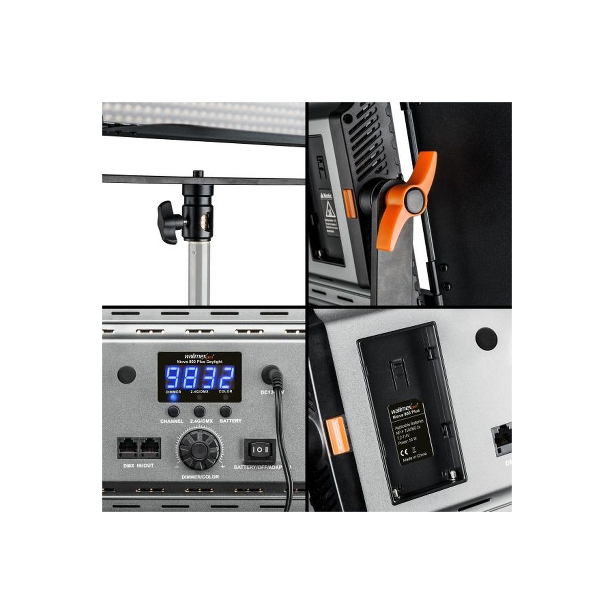 Walimex pro LED Niova 900 Plus Daylight 54W Set mit WT-806 Stativ