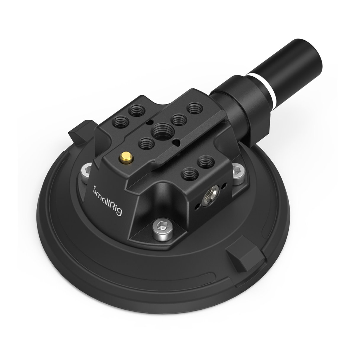 SmallRig 4122B 4" Saugnapf- Kamerahalterung - SmallRig Saugnapfhalterung, schräge Ansicht von oben mit Montageplatte und zylindrischem Adapter.