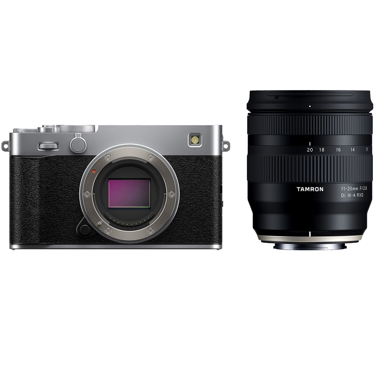 Fujifilm X-E5 Gehäuse Silber + Tamron 11-20 mm 1:2,8 Di III-A RXD Fuji X