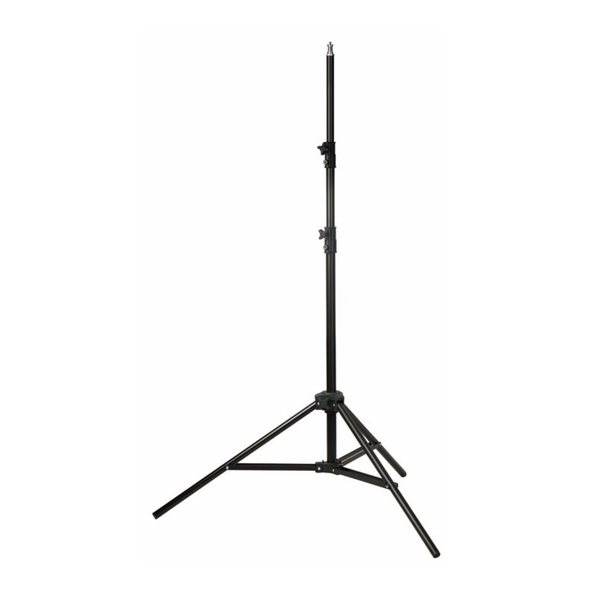 Godox 304 Light Stand - Frontansicht: schwarzer Lichtständer, aufgestellt