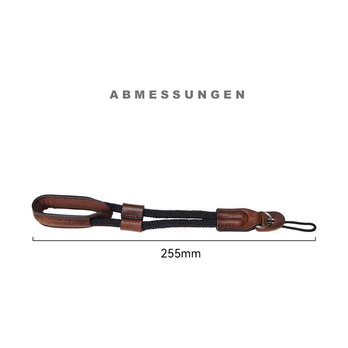 SmallRig 3926 Universal Vintage Wrist Strap, Handschlaufe für Fujifilm X-T5 - Abmessungen des Produkts: 255mm Länge.