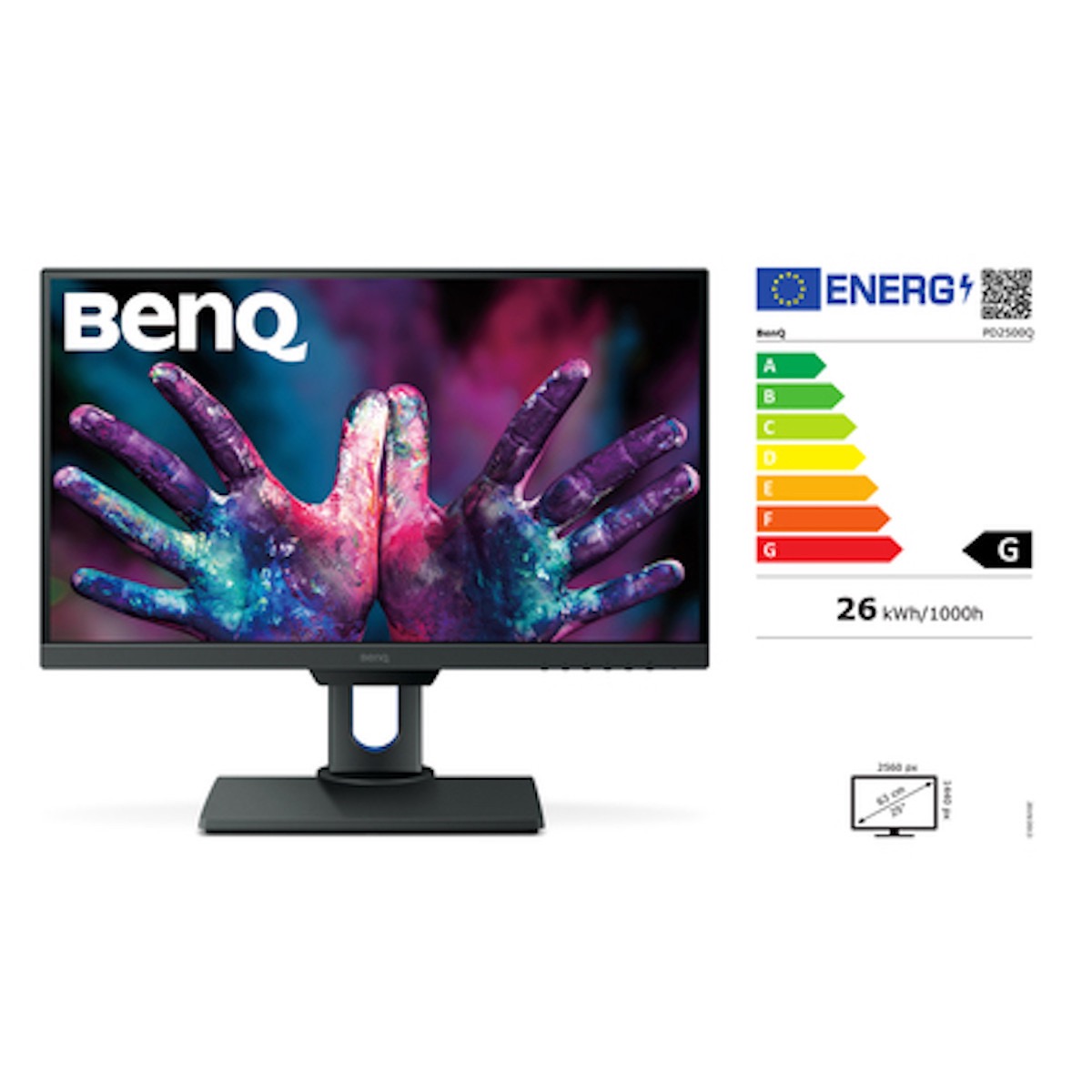 BenQ PD2500Q 63,50 cm 25" grau WQH Designer Monitor