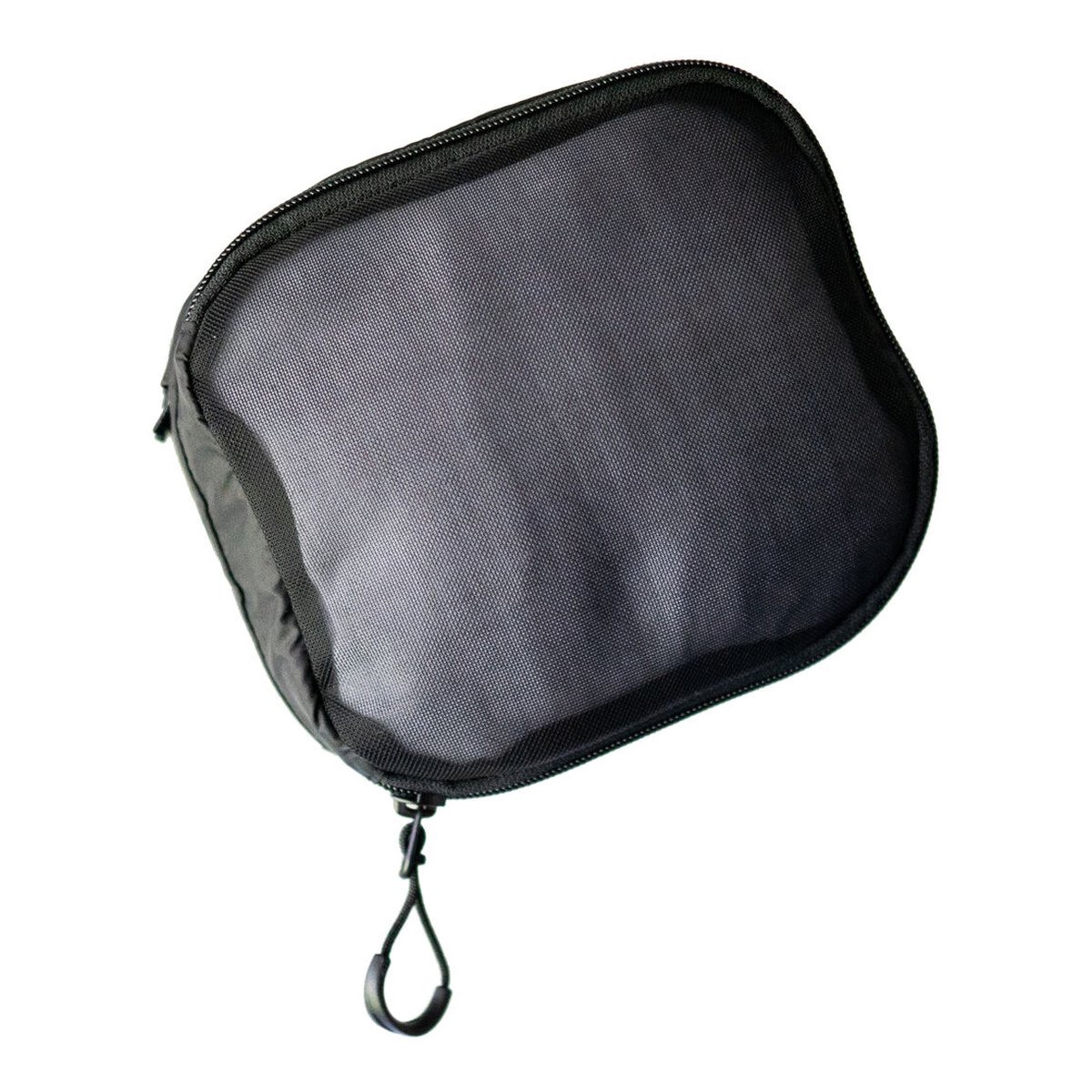 WANDRD Packing Cube Small - Schwarze Netztasche mit Reißverschluss, Ansicht von oben