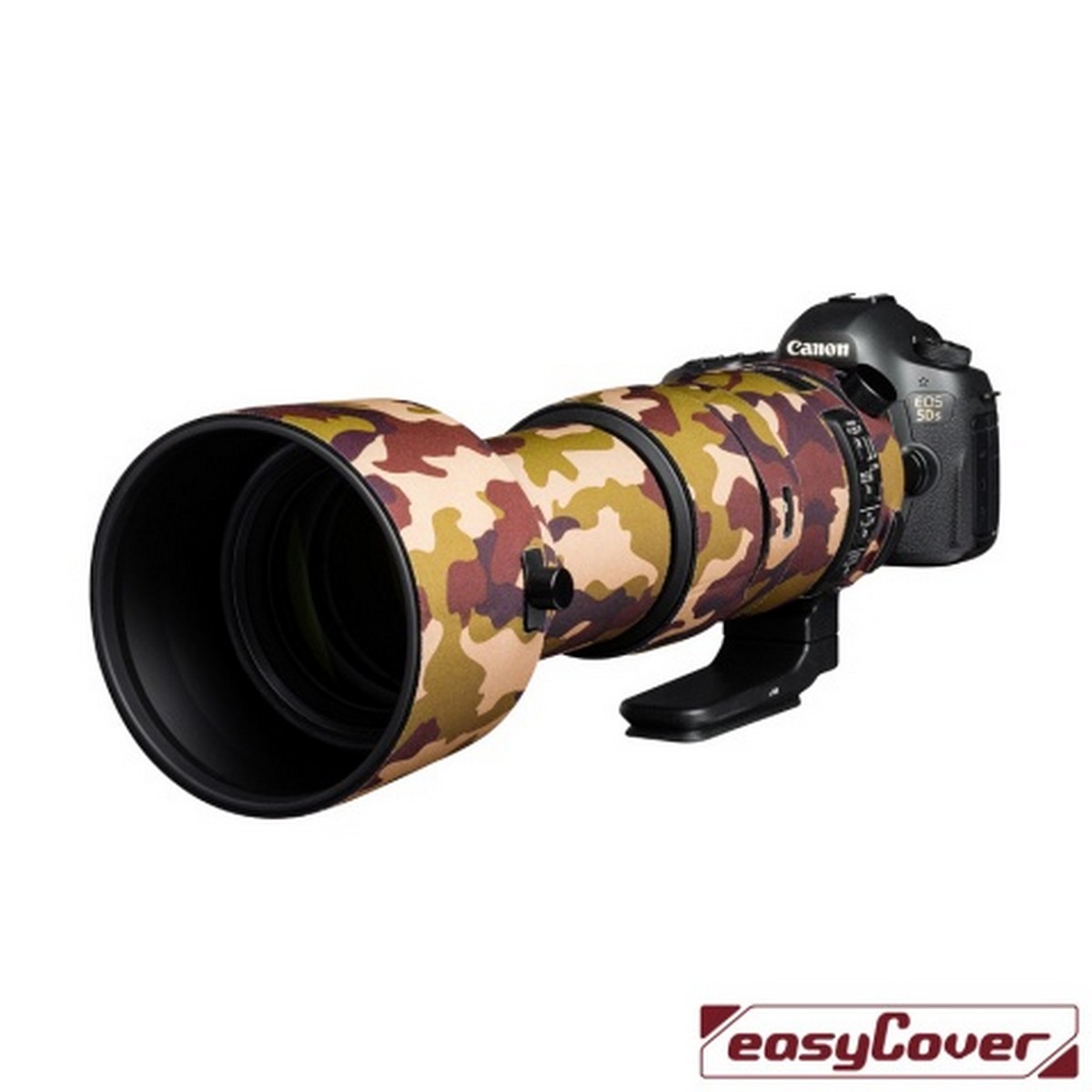 Easycover Lens Oak Objektivschutz für Sigma 60-600 mm 1:4,5-6,3 DG OS HSM Sport Braun Camouflage