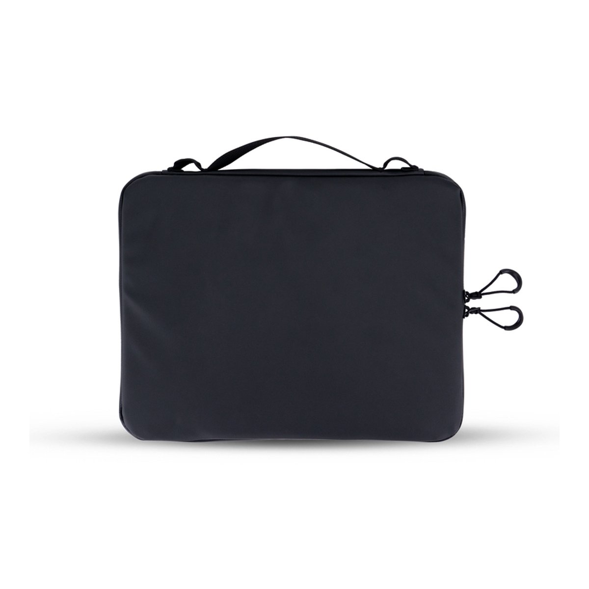 WANDRD Laptop-Tasche 14" Schwarz - Frontansicht einer dunkelgrauen Schutzhülle mit Tragegriff und Reißverschluss.
