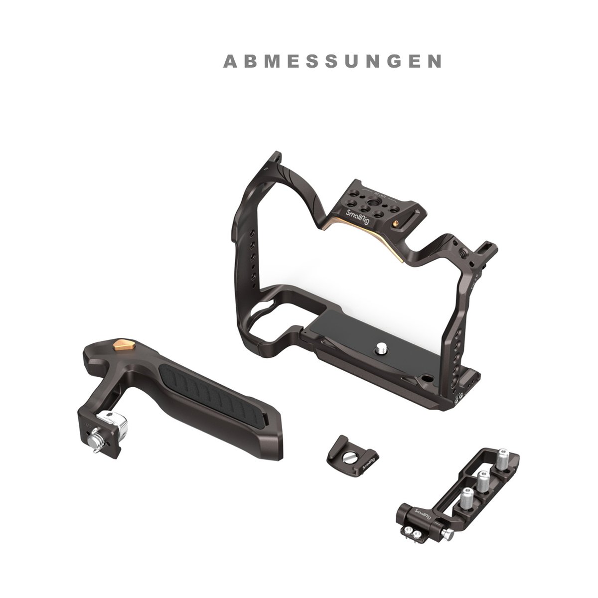 SmallRig 4317 Night Eagle Cage Kit für Nikon Z8 - Lieferumfang: Alle Komponenten des SmallRig Kamera-Cages mit Griff und Zubehör, auf weißem Hintergrund. SmallRig 4317 Night Eagle Cage Kit für Nikon Z8 - Lieferumfang: Alle Komponenten des SmallRig Kamera-Cages mit Griff und Zubehör, auf weißem Hintergrund.