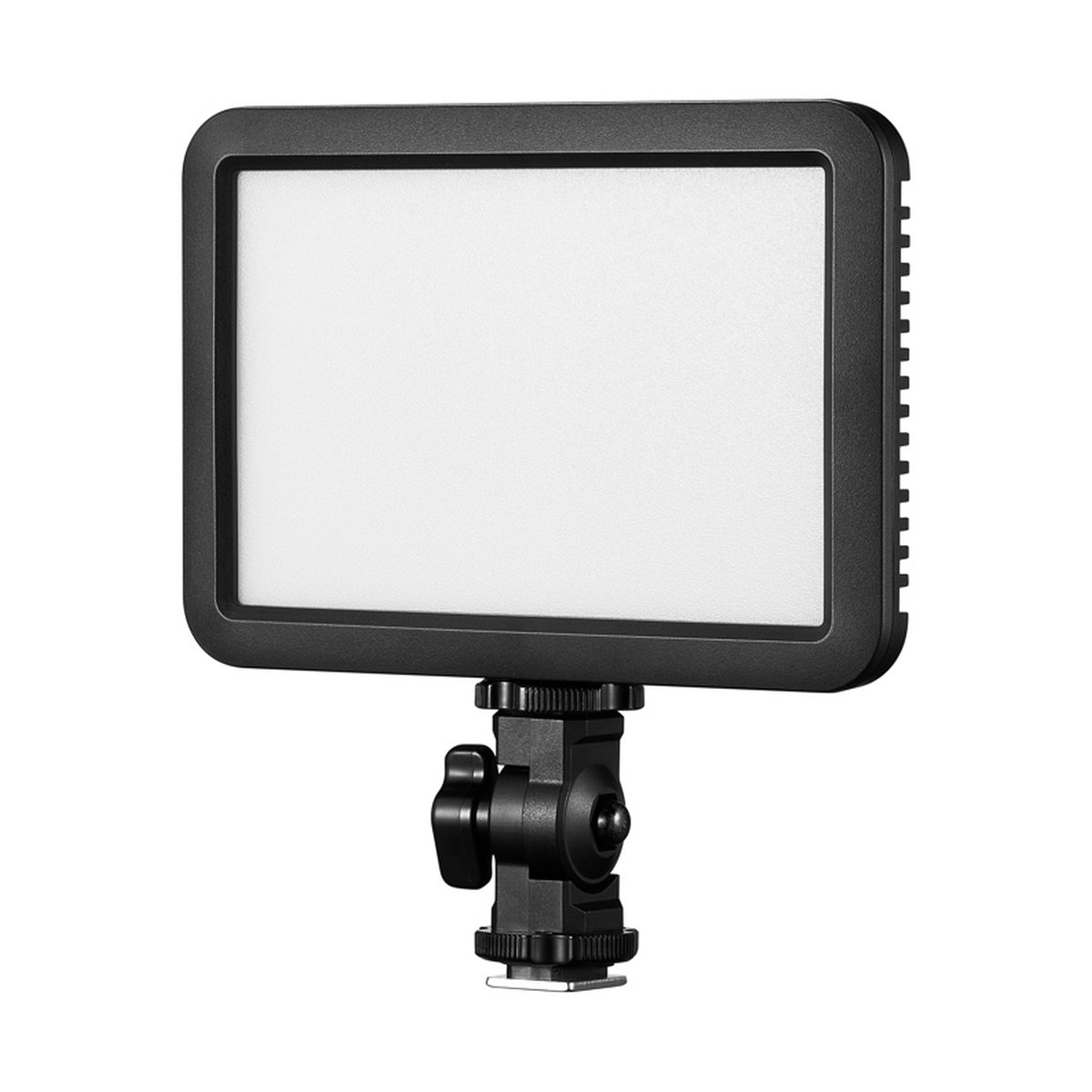 Godox LDP8Bi Streaming Slim Panel Light - Frontansicht einer rechteckigen LED-Videoleuchte mit leuchtendem Panel und Montagefuß