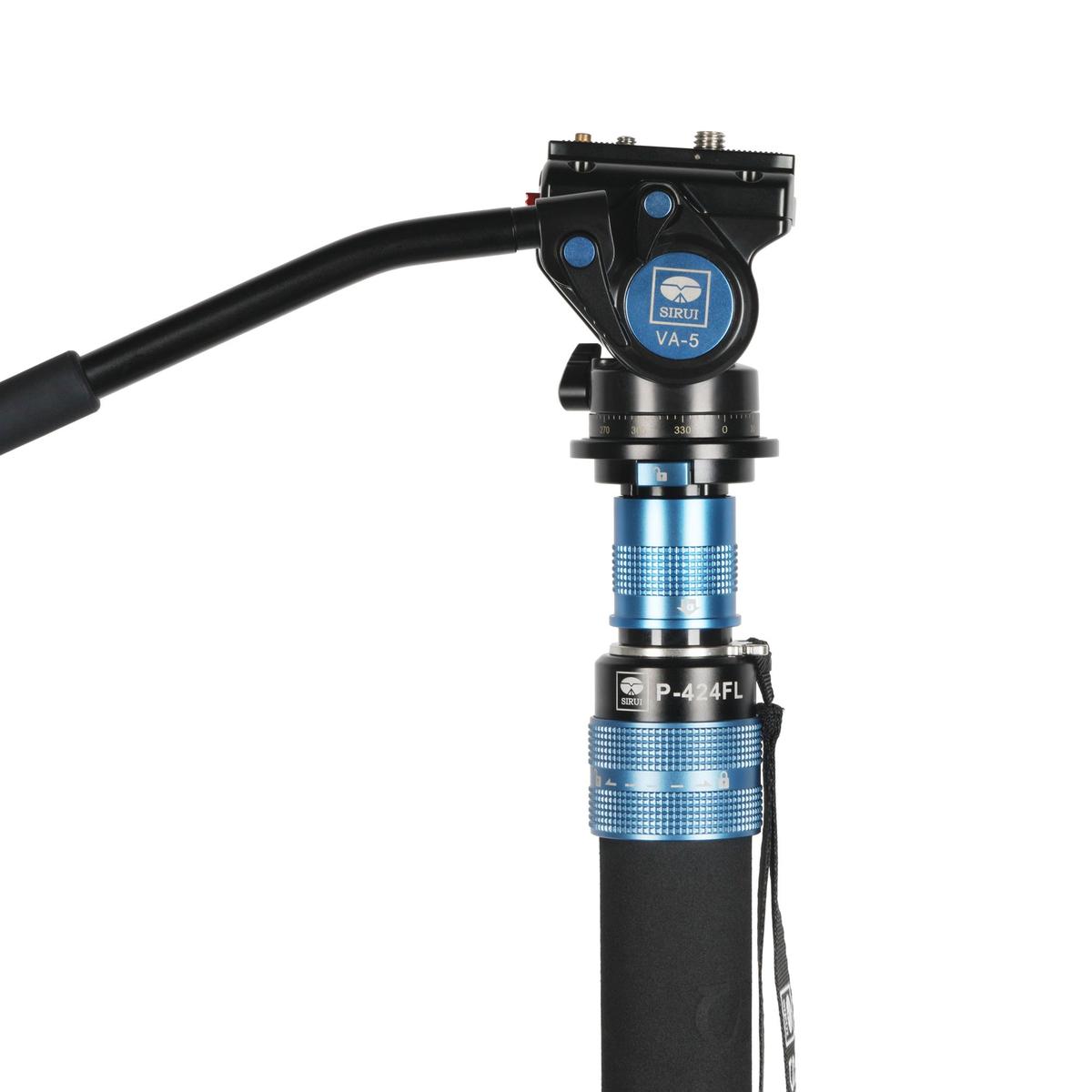 SIRUI P-424FS Carbon Einbeinstativ 168 cm mit Standspinne + Videoneiger VA-5 