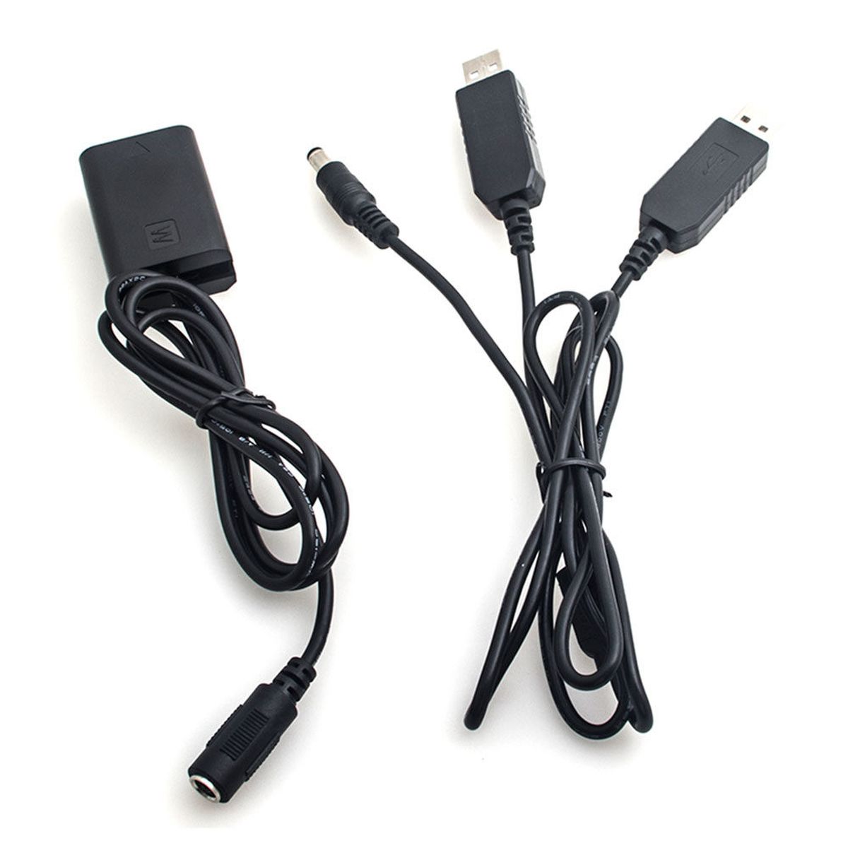 Caruba Volldecodierungs-Akku-Dummy für Sony NP-FW50 und 5V 2A Dual USB Kabel