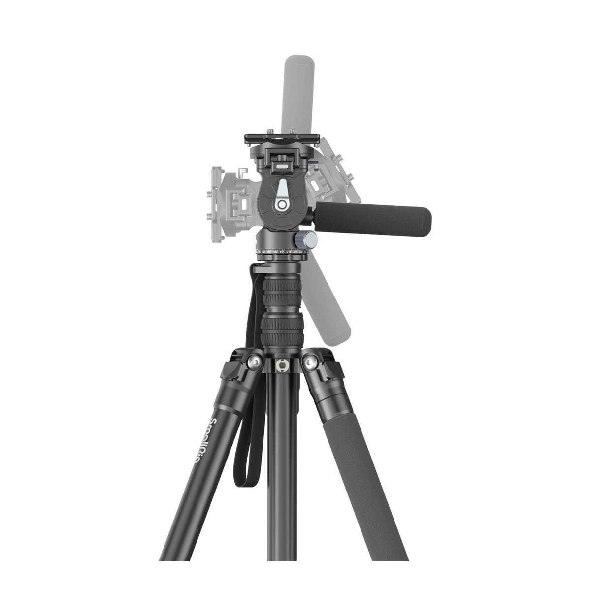 SmallRig 4307 FreeBlazer Videostativ aus Aluminiumlegierung CT195 - DETAILANSICHT: NEIGUNGS- UND SCHWENKBEREICH DES STATIV-FLUIDKOPFES