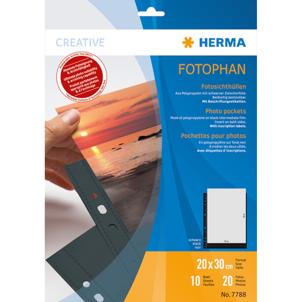 Herma Fotophan 10 Fotosichthüllen schwarz 20x30cm
