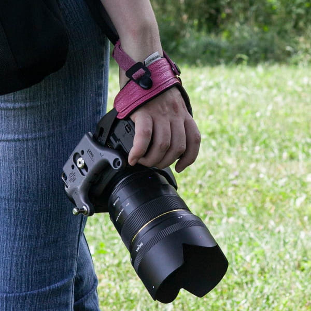 SpiderPro Hand Strap v2 Handschlaufe aus Leder - Pink
