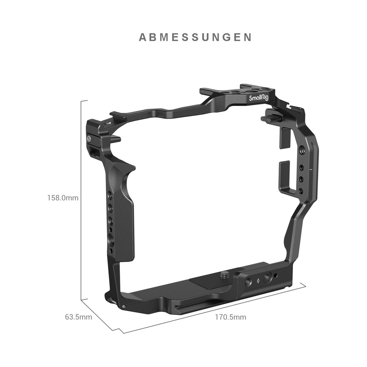 SmallRig 3884 Cage für Canon EOS R3 - Abmessungen des SmallRig Kamera-Cages SmallRig 3884 Cage für Canon EOS R3 - Abmessungen des SmallRig Kamera-Cages