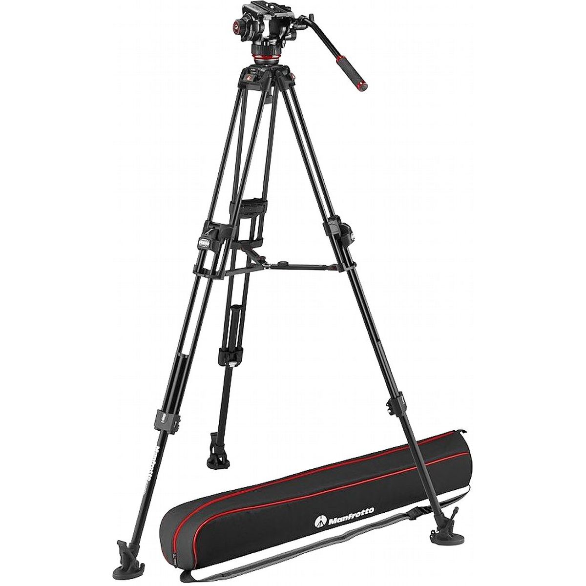 Manfrotto MVK504XTWINFA Fluid-Videokopf 504X mit Stativ 645 Fast Twin Alu