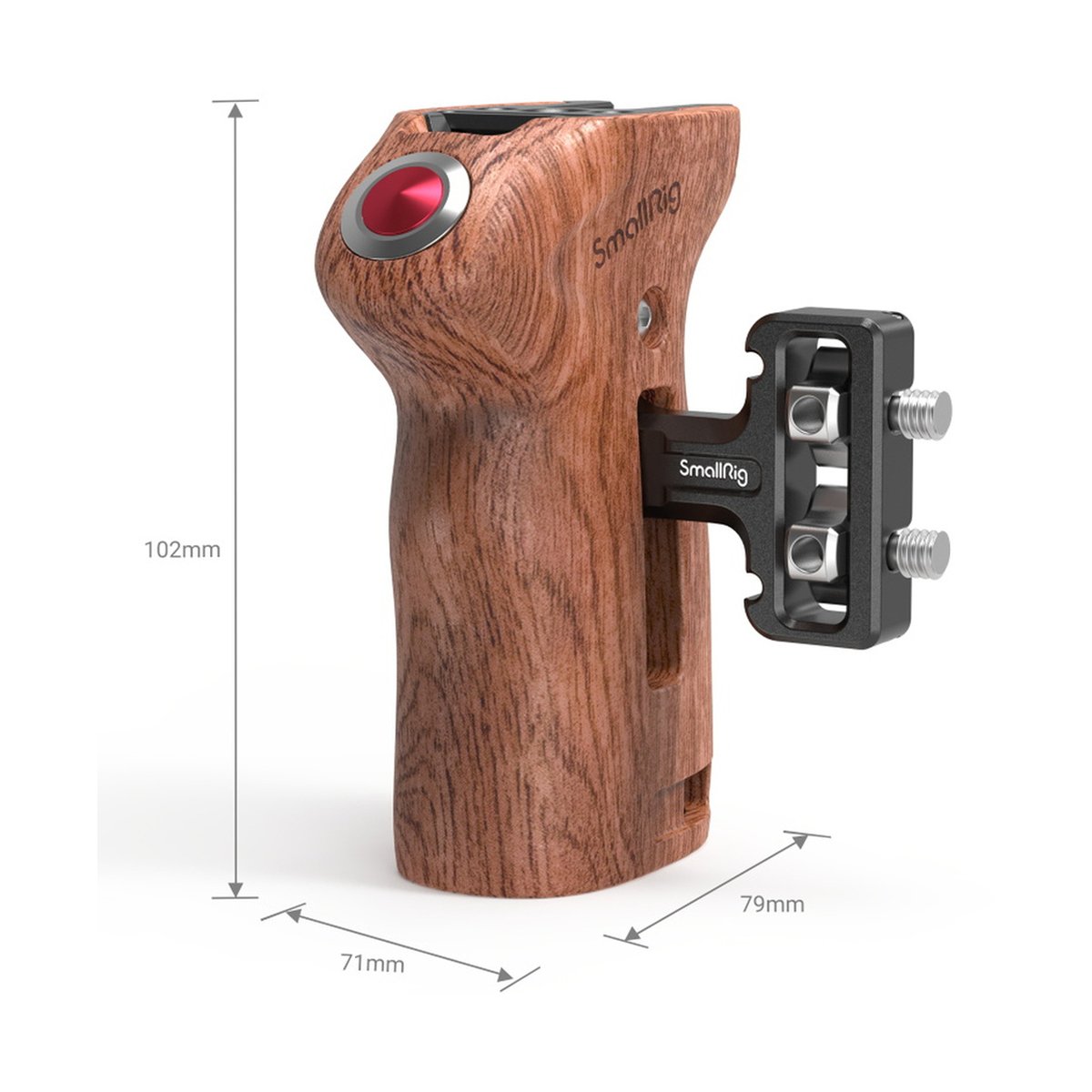 SmallRig 3323 Seiten Handle mit Gewinde und Record Start/Stop Fernauslöser - SmallRig Holzgriff: Abmessungen 102x71x79mm