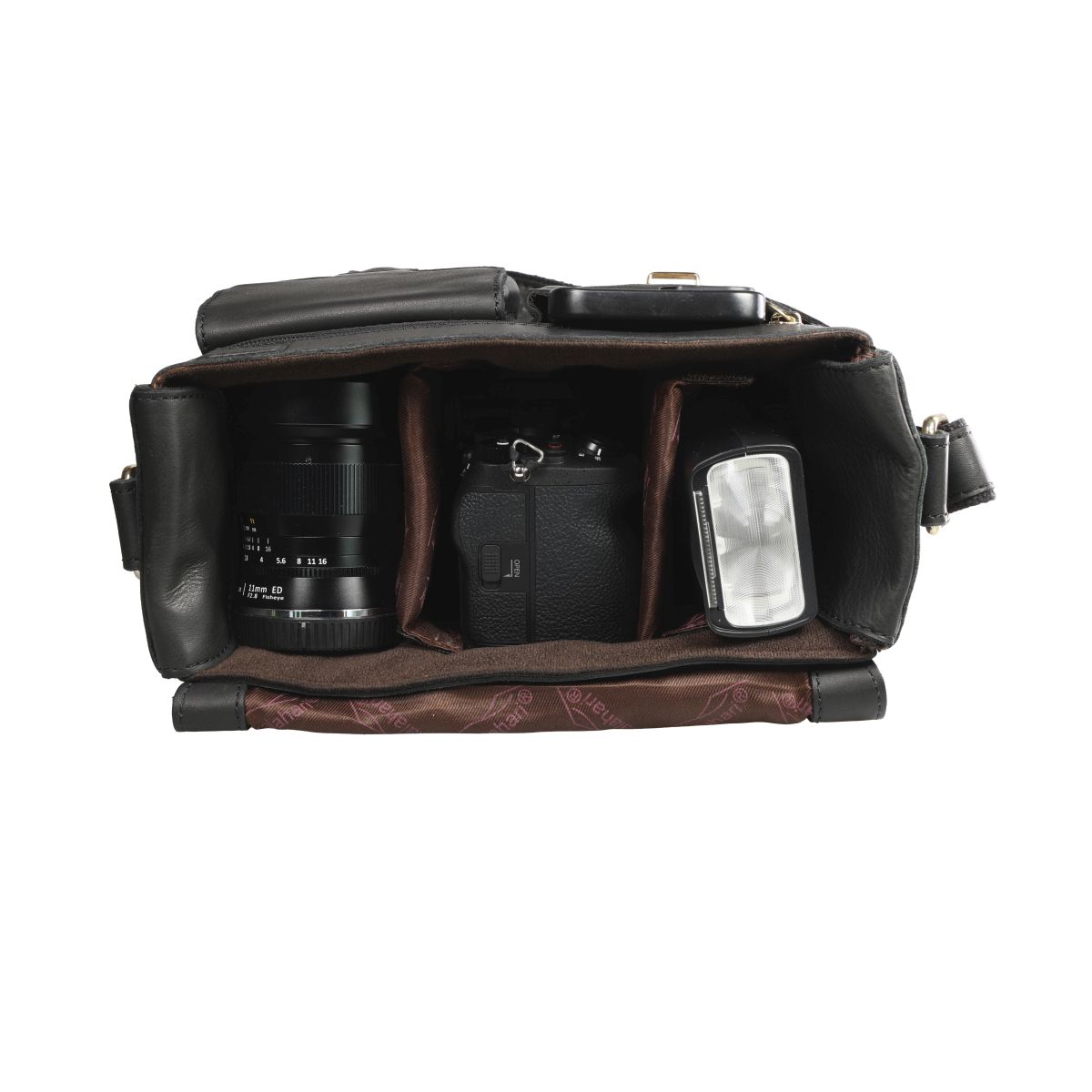 Kalahari KAAMA LS-31 Fototasche Nappaleder Schwarz