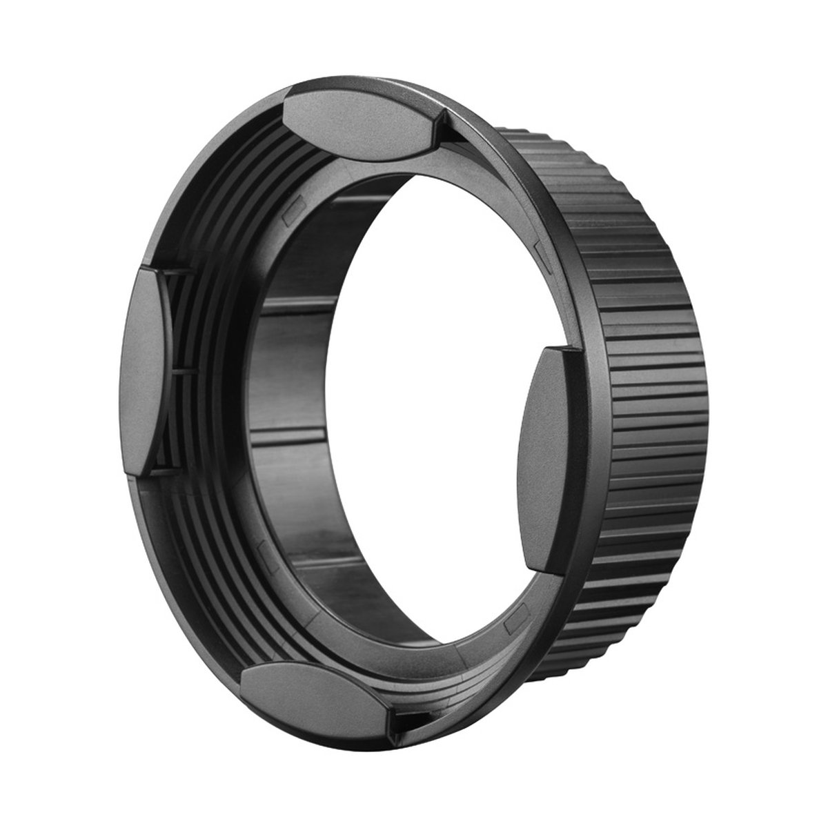 Godox Bowens Mount LED Light Projection Attachment - Schrägansicht einer schwarzen Objektivblende