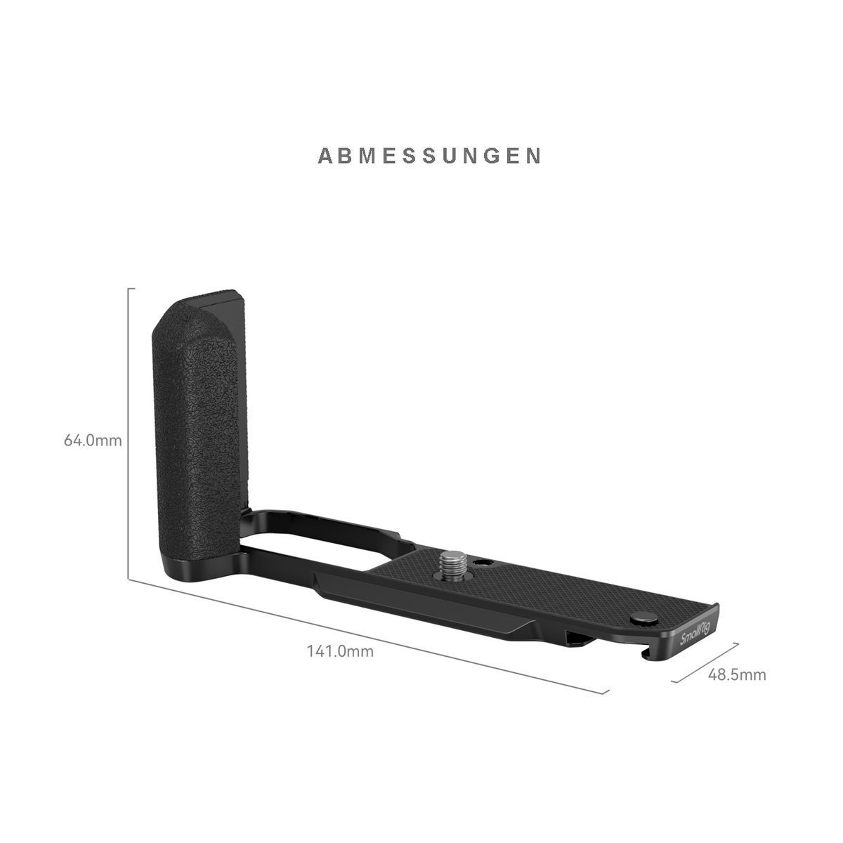 SmallRig 4263 L-Shape Grip f. Nikon Z fc schwarz - ABMESSUNGEN: Isometrische Ansicht des Kameragriffes mit allen Maßen.