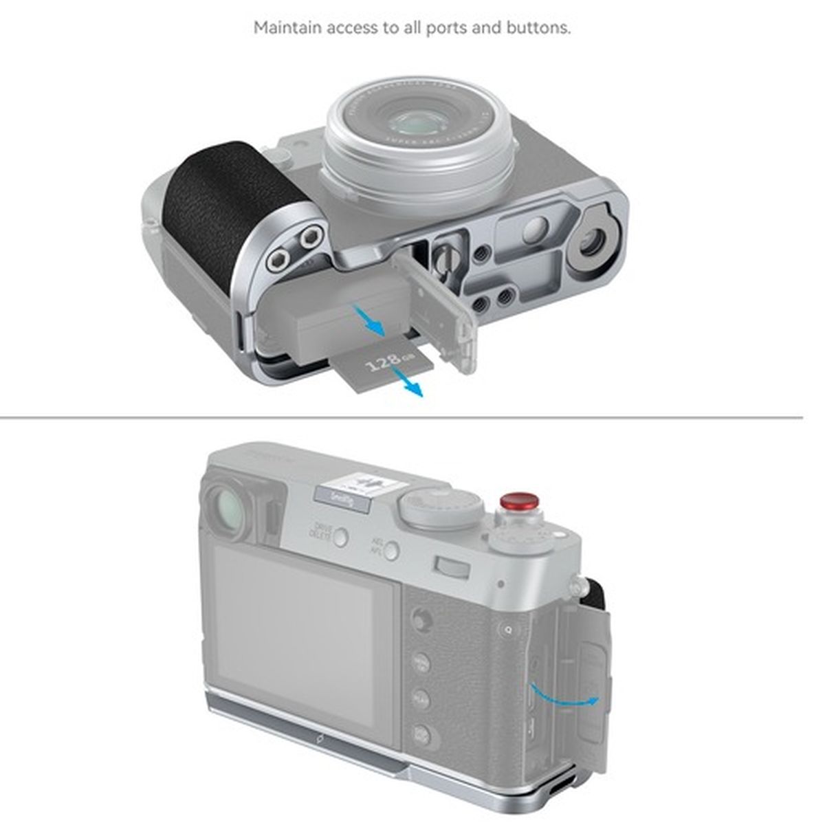 SmallRig 4555B L-Shape Griff für Fujifilm X100VI / X100V Silber