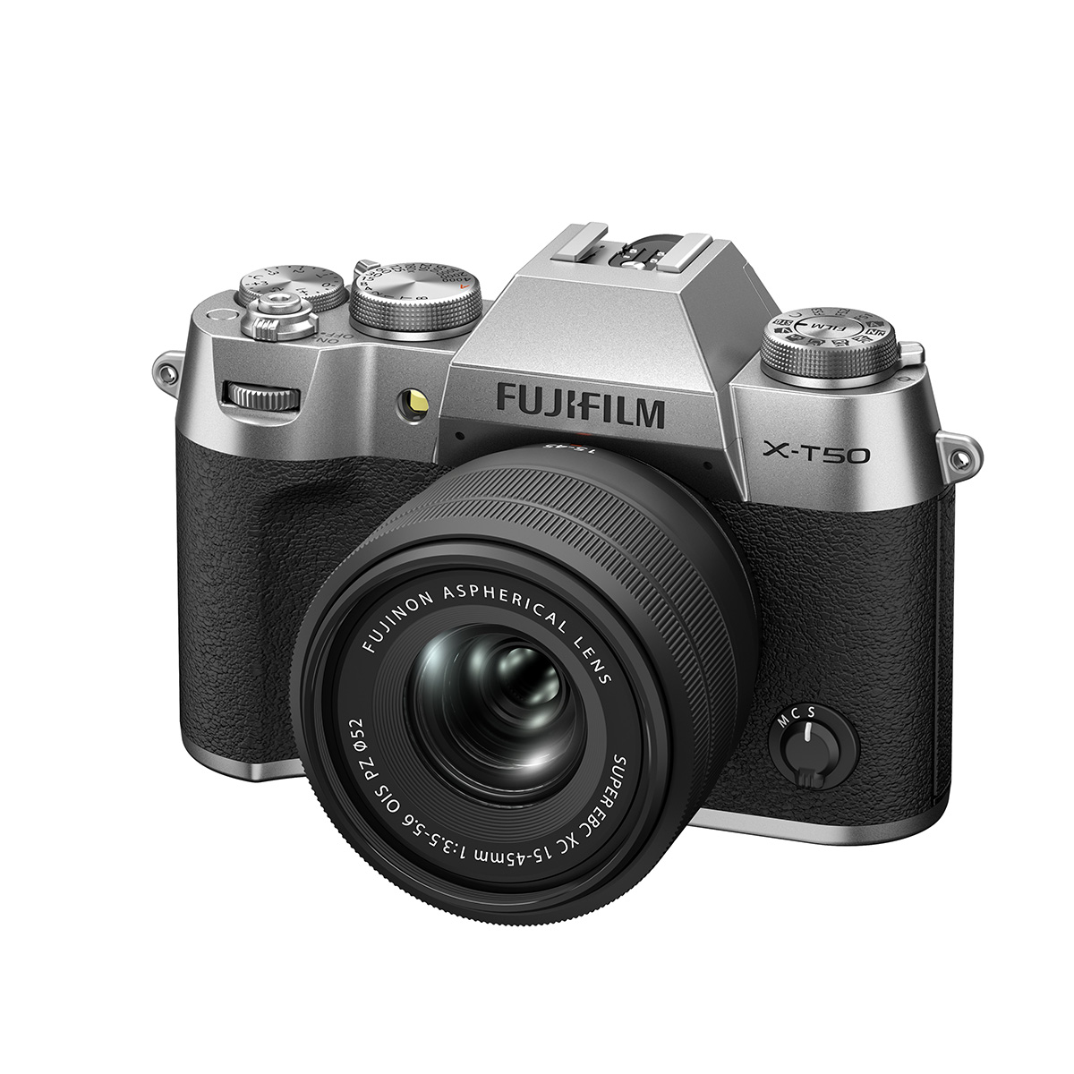 Fujifilm X-T50 Gehäuse Silber + Fujifilm 15-45 mm 1:3,5-5,6 XC OIS PZ Schwarz
