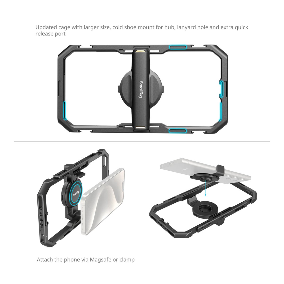 SmallRig 4704 All in one Video Kit für Smartphone Creators - Produktmerkmale und Befestigung der Smartphone-Halterung