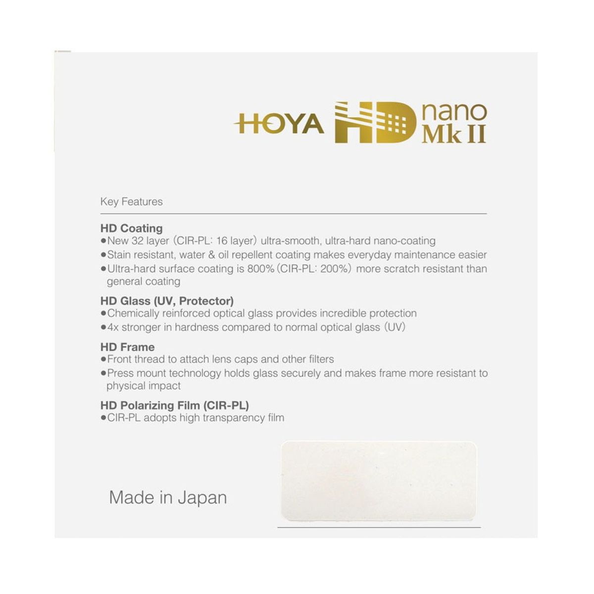 Hoya HD Nano MKII UV Filter 72 mm