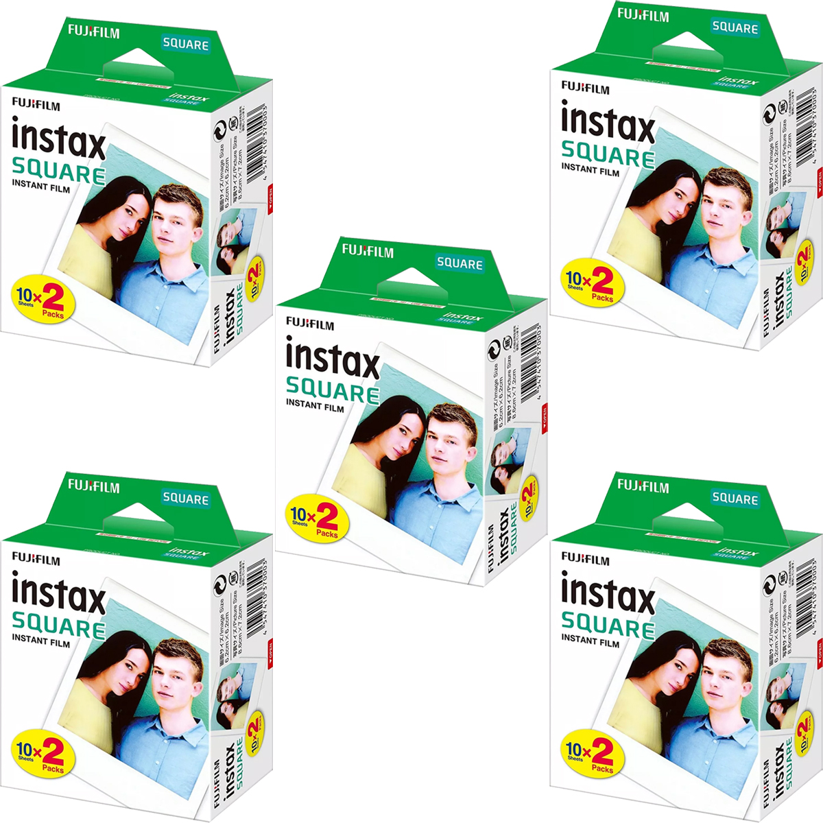 Fujifilm Instax Square Film 5er Doppelpack (100 Bilder) Fujifilm Instax Square 5er Doppelpack