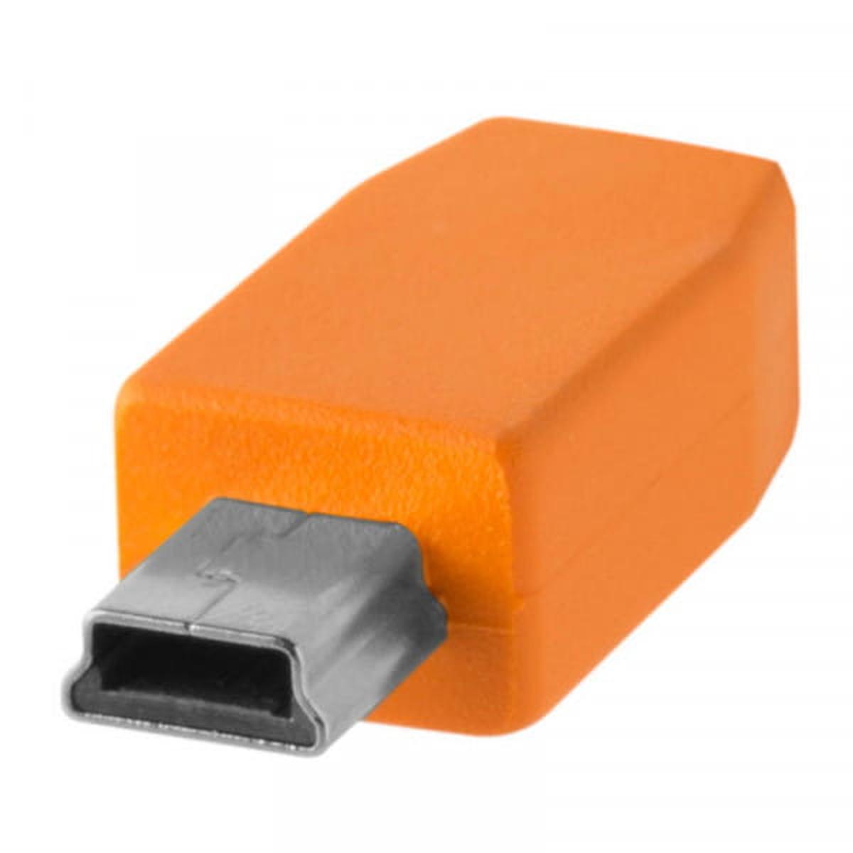 Tether Tools TetherPro USB-Datenkabel USB-C an USB 2.0 Mini-B5 - 4,6 m, gerade (Orange)