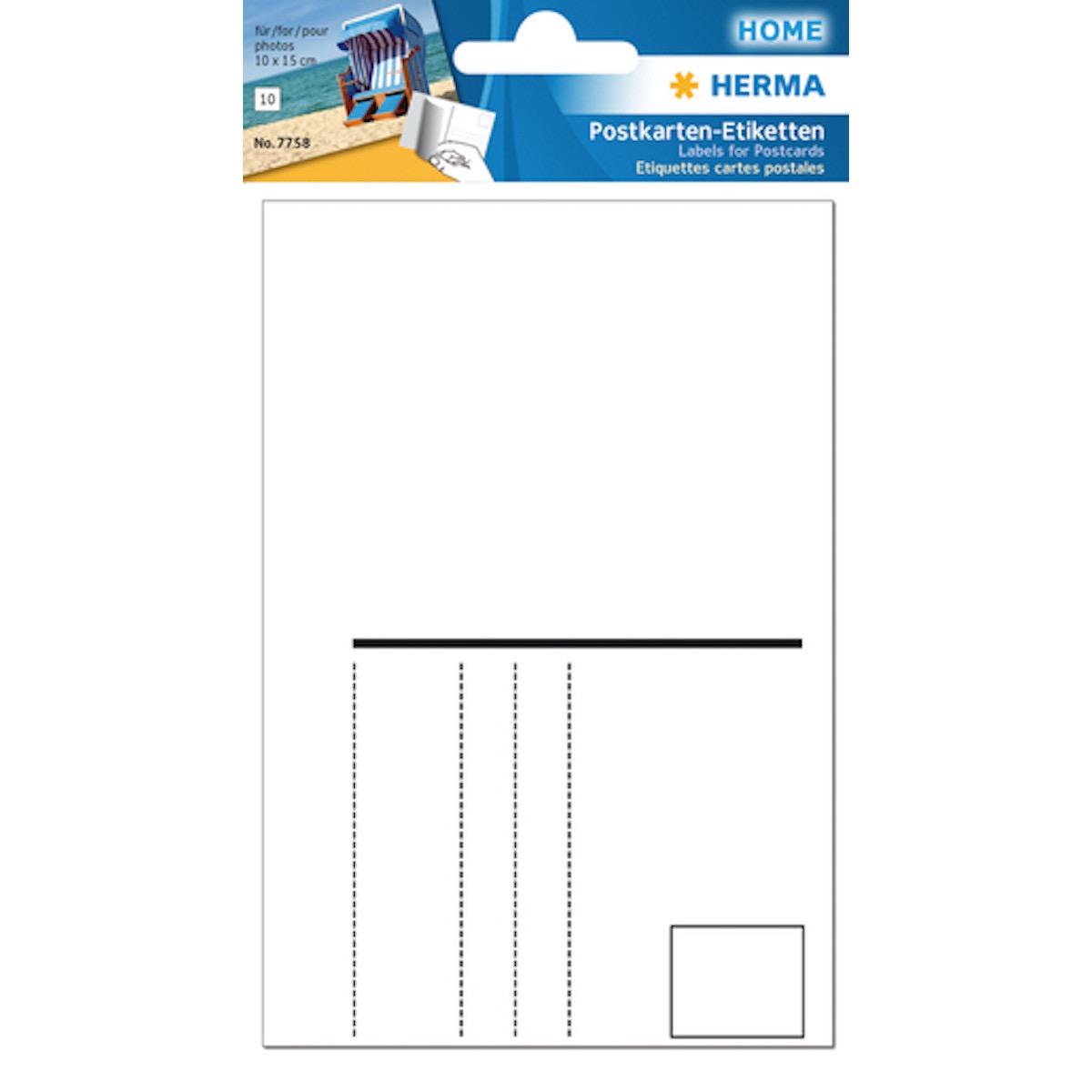 Herma Postkartenaufkleber 10 blickdichte Etiketten für 10x15 cm