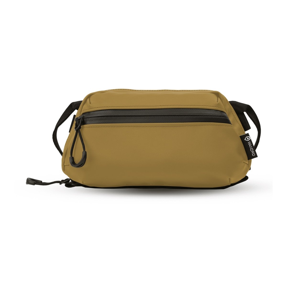 WANDRD Tech Bag Medium Dallol Yellow - Frontansicht der braunen WANDRD Organiser Tasche mit Reißverschluss.