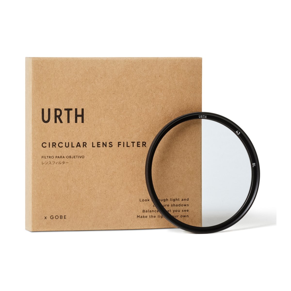 Urth 43mm UV-Objektivfilter - Lieferumfang: Urth Zirkular-Objektivfilter und Verpackung