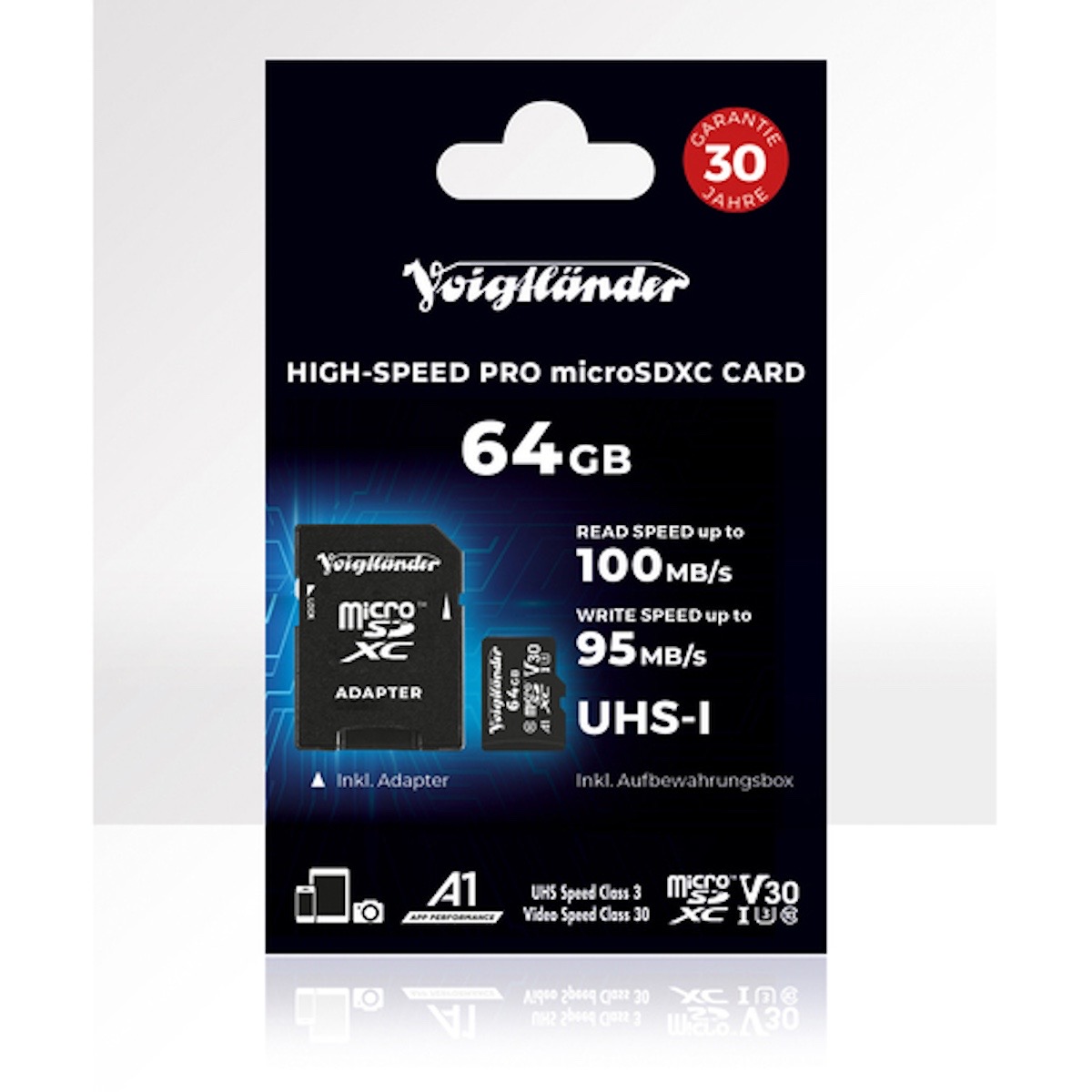 Voigtländer 64GB micro SDXC V30 100/95 MB/S Voigtländer 64GB micro SDXC V30 100/95 MB/S