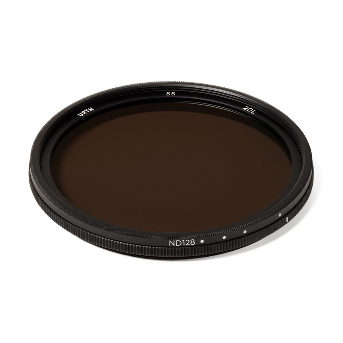 Urth 55mm ND8-128 (3-7 Stop) Variable ND Lens Filter (Plus+) - Frontansicht des URTH ND128 Kamerafilters Urth 55mm ND8-128 (3-7 Stop) Variable ND Lens Filter (Plus+) - Frontansicht des URTH ND128 Kamerafilters